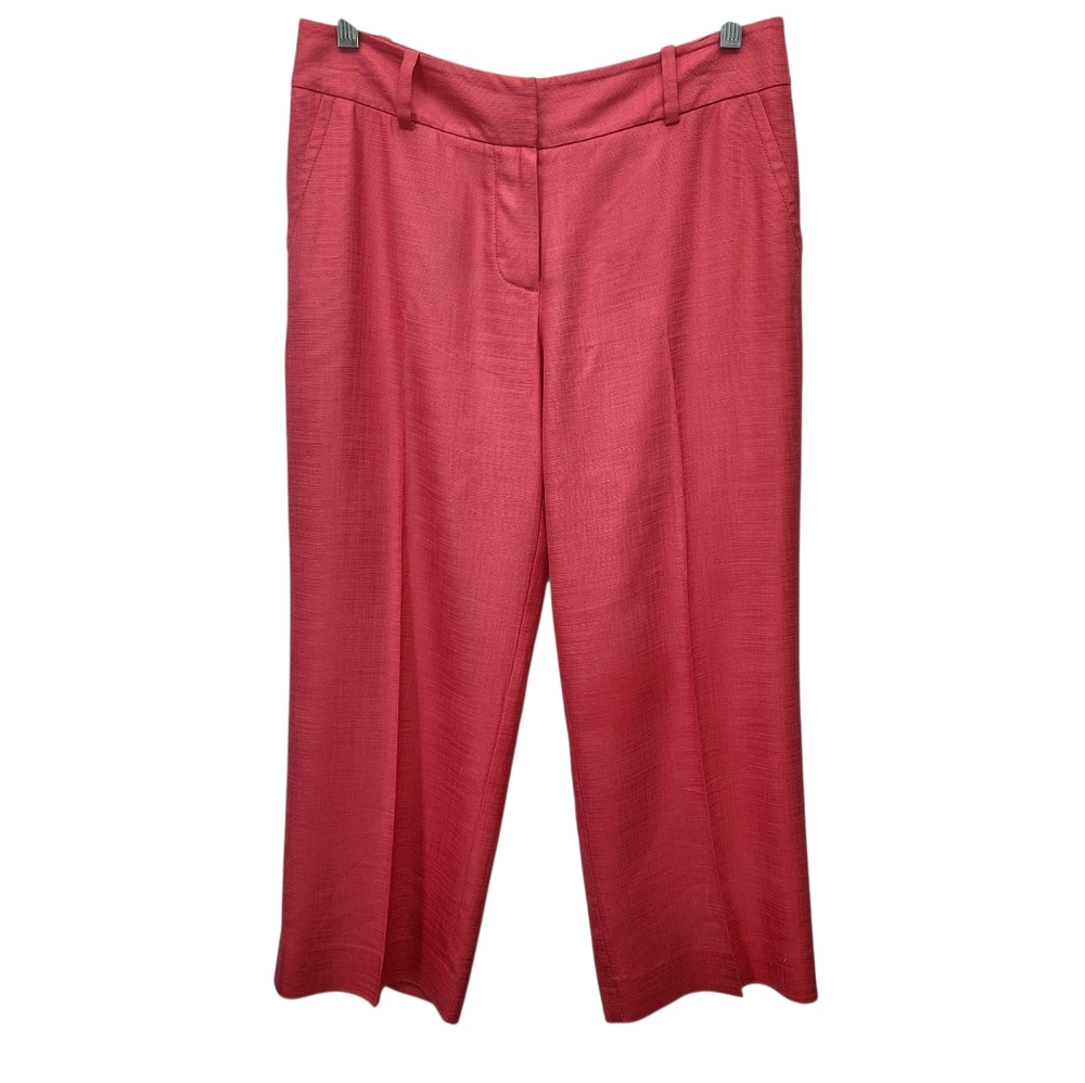 Trina Turk Coral Capri Pants Sz 4 Straight Legs Trousers Pockets Slacks Designer